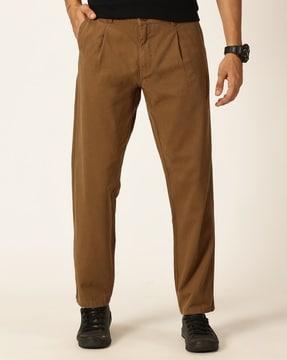 men straight fit trousers