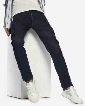 men straight jeans with insert pockets