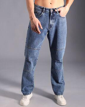 men straight jeans with insert-pockets