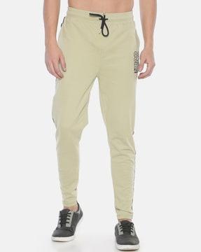 men straight track pants with contrast tapping