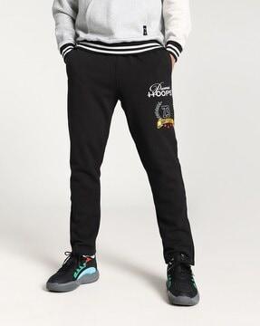 men straight track pants with drawstring waist