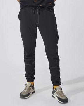 men straight track pants with drawstring