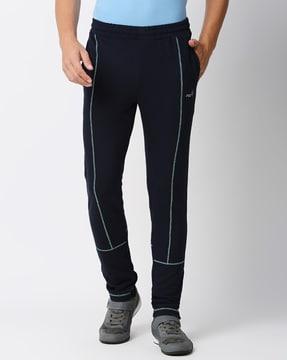 men straight track pants with drawstrings