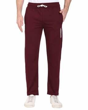 men straight track pants with drawstrings