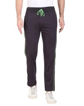 men straight track pants with drawstrings