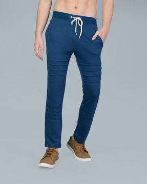 men straight track pants with drawstrings