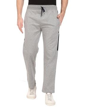 men straight track pants with drawstrings