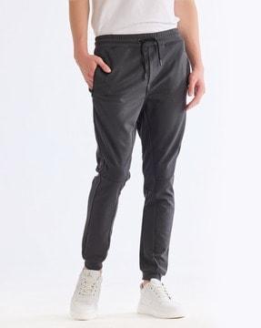 men straight track pants with drawstrings