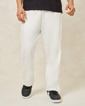 men straight track pants with drawstrings