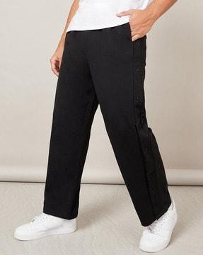 men straight track pants with elasticated waist