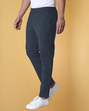 men straight track pants with elasticated waist