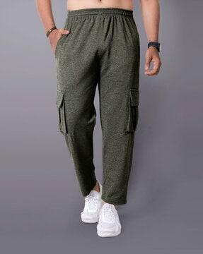 men straight track pants with elasticated waist