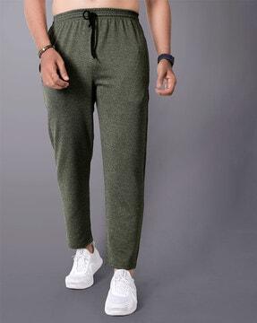 men straight track pants with elasticated waist