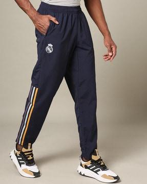 men straight track pants with embroidered logo