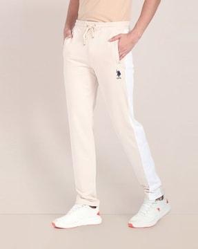 men straight track pants with insert pockets