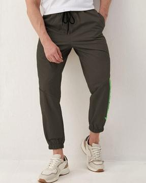 men straight track pants with insert pockets