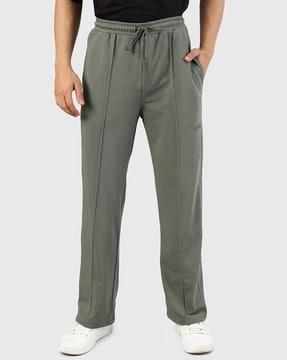 men straight track pants with insert pockets
