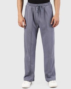 men straight track pants with insert pockets