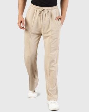 men straight track pants with insert pockets