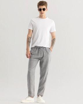 men straight track pants with insert pockets