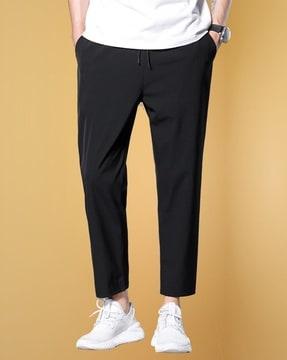 men straight track pants with insert pockets