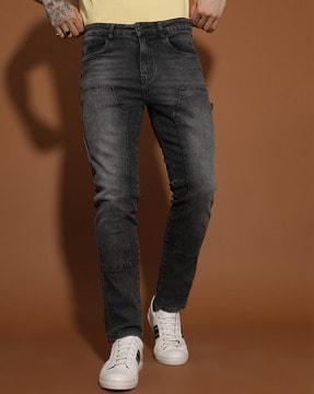 men stretchable tapered fit jeans