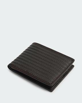 men striped bi-fold wallet