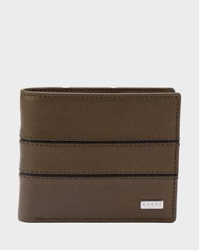 men striped bi-fold wallet