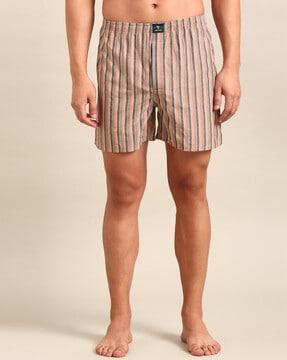 men striped boxers with elasticated waistband