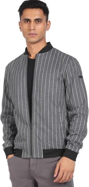 men striped casual jacket