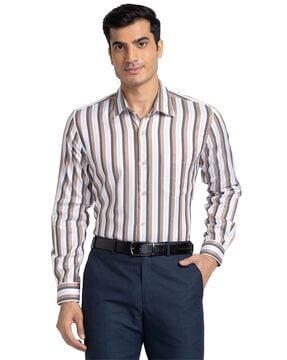 men striped contemporary fit shirt