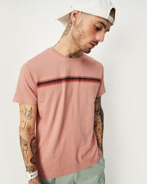 men striped cotton t-shirt