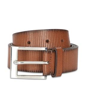 men striped genuine leather belt