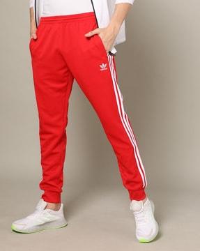 men striped joggers with insert pockets