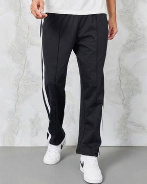 men striped joggers with insert pockets