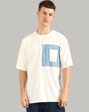 men striped oversized fit t-shirt