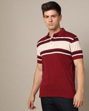 men striped polo t-shirt