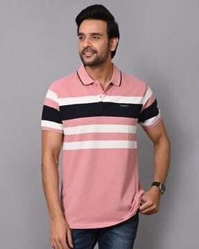 men striped polo t-shirt