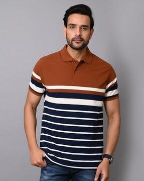 men striped polo t-shirt