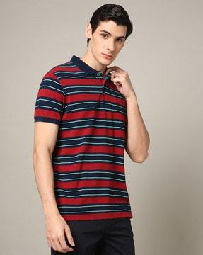 men striped regular fit assorted polo t-shirt