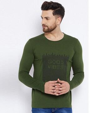 men striped regular fit crew-neck t-shirt