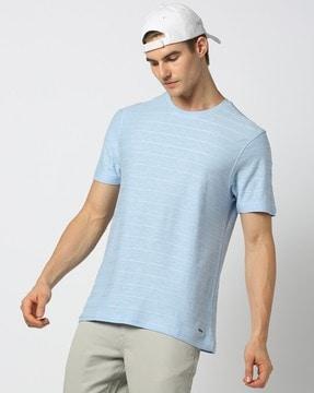 men striped regular fit crew-neck t-shirt