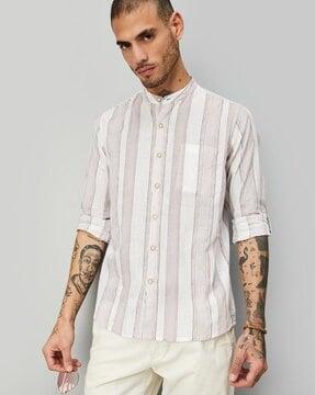 men striped regular fit kurta