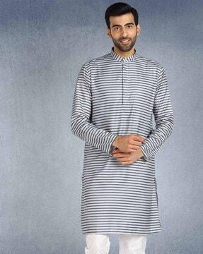 men striped regular fit kurta