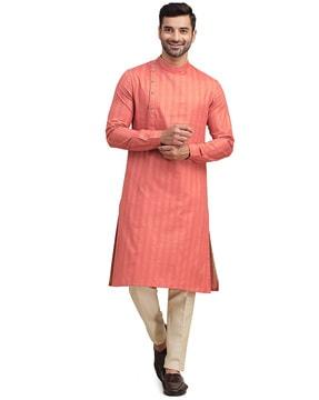 men striped regular fit kurta