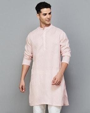 men striped regular fit kurta