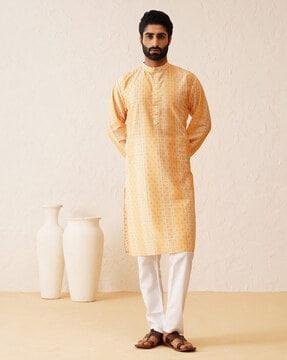 men striped regular fit kurta