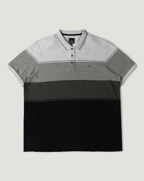 men striped regular fit polo t-shirt