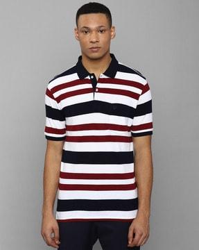 men striped regular fit polo t-shirt