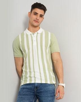 men striped regular fit polo t-shirt